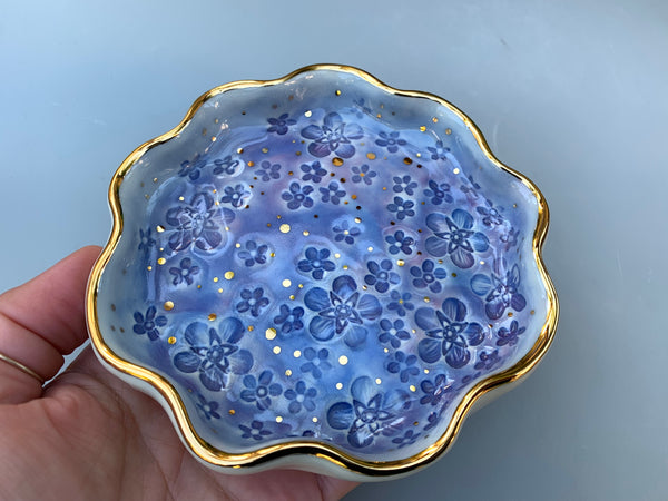 Forget-Me-Not Jewelry Holder, Ceramic Dish